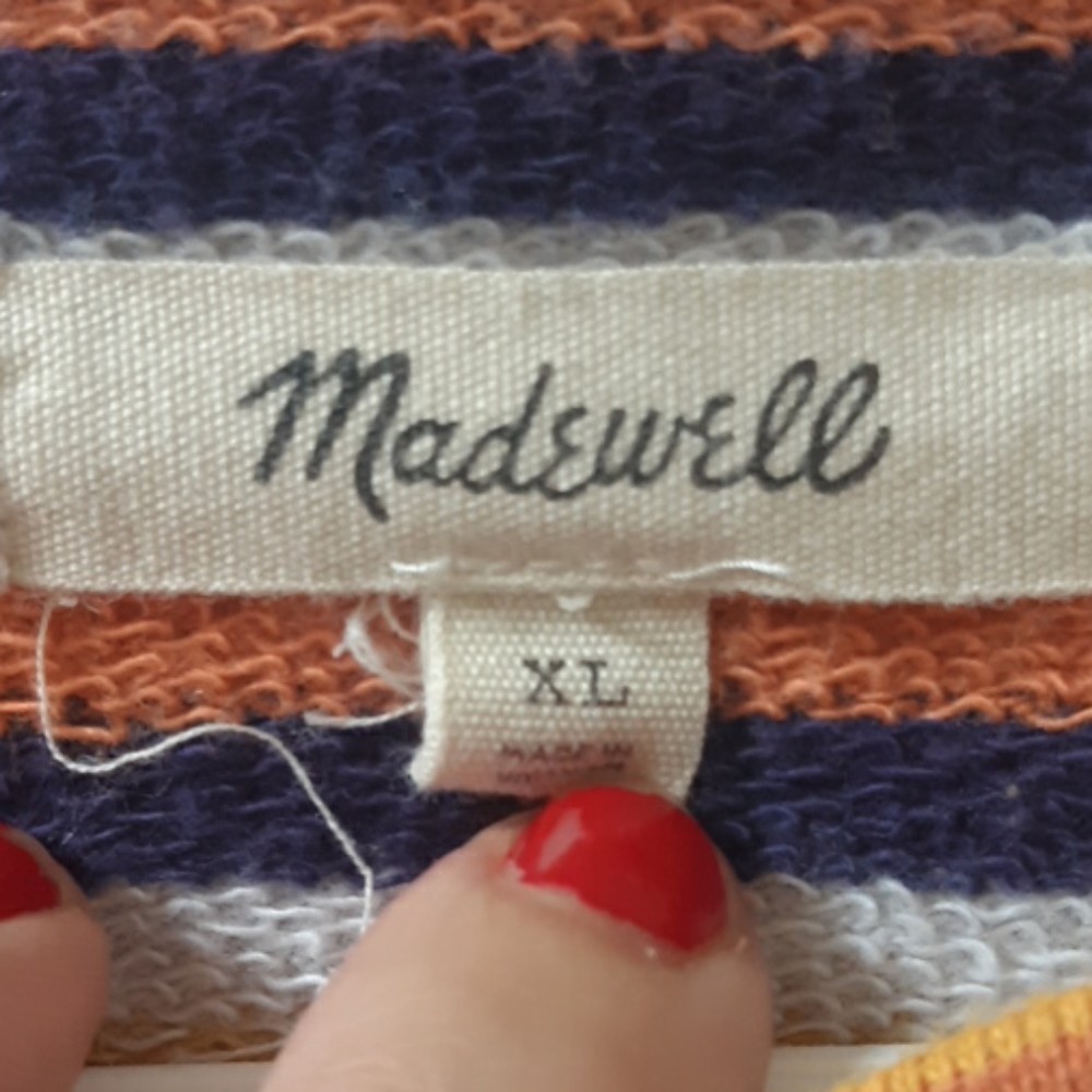 Madewell Crop Sweater in Platinum Futula Stripe - Picture 3 of 6
